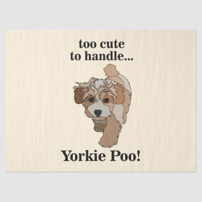 Papel De Seda Yorkie Poo Yorkipoo Perro Lindo (Anverso)