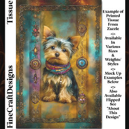 Papel De Seda Yorkshire Terrier Dog Baroque Frame DY3R Decoupage