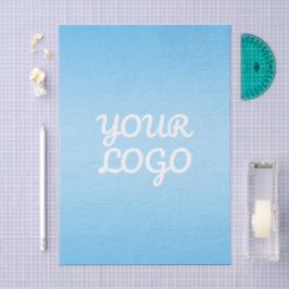 Papel De Seda Your Logo & Modern Simple Ombre | Light Blue