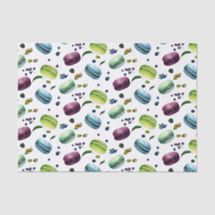 Papel De Seda Yummy Colorous Macaroons & Berries Pattern