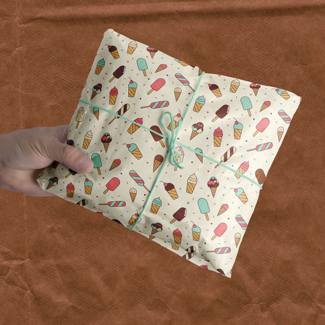Papel De Seda Yummy Ice Cream Pattern | Crema de vainilla (Subido por el creador)