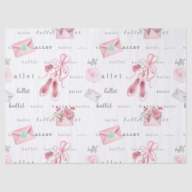 Papel De Seda Zapatillas de ballet rosa (Anverso)
