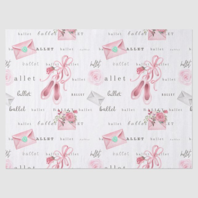 Papel De Seda Zapatillas de ballet rosas (Anverso)