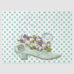 Papel De Seda zapato de París elegante mujer floral