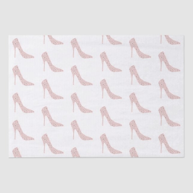 Papel De Seda Zapatos de tacón alto de diamante rosa plateado pa (Anverso)