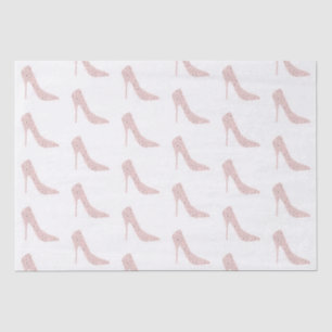 Papel De Seda Zapatos de tacón alto de diamantes rosados platead