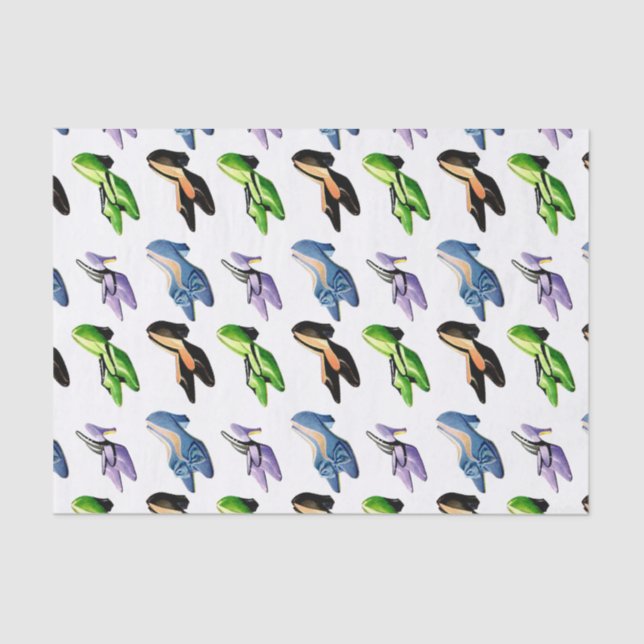 Papel De Seda Zapatos retros coloridos del vintage (Anverso)