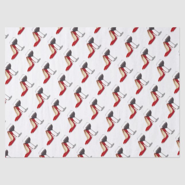 Papel De Seda Zapatos Rojos Y Vino Rojo (Anverso)