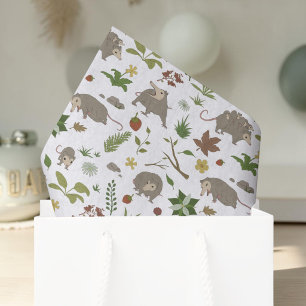 Papel De Seda Zarigüeyas en un Campo de Bayas en Blanco