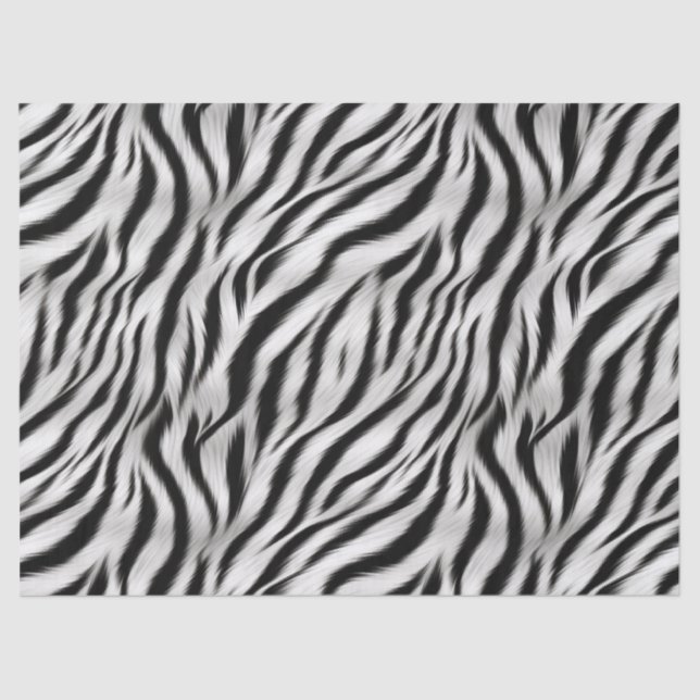 Papel De Seda Zebra blanca negra imprime Safari animal (Anverso)