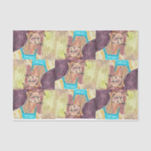"Ziggy The Dog in Overalls" acuarela