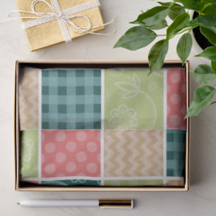 Papel De Seda Zigzag, Chevron, Gingham, Puertos Polka, Patchwork