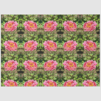 Papel De Seda Zinnia rosa con centro amarillo