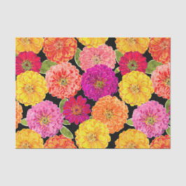 Papel De Seda Zinnias del verano florales