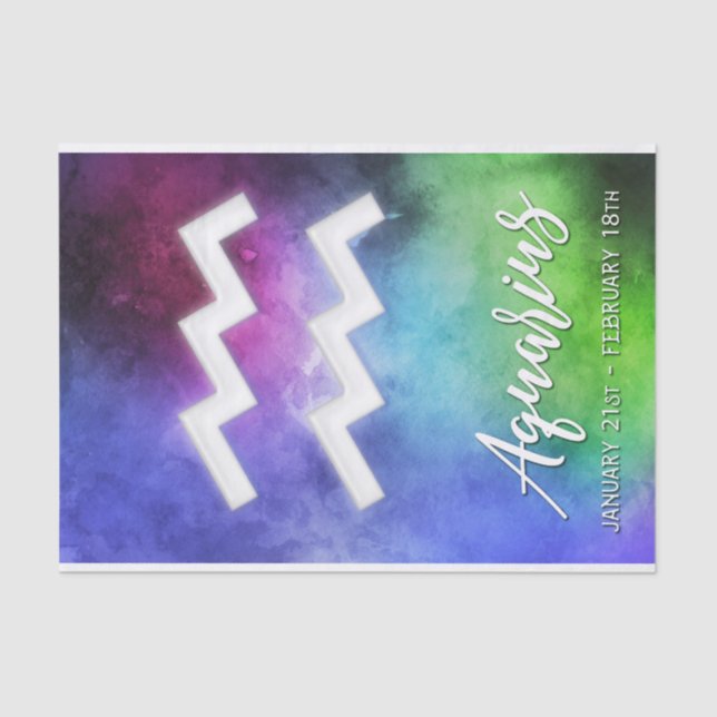 Papel De Seda Zodiac: Fechas de Aquarius (Anverso)