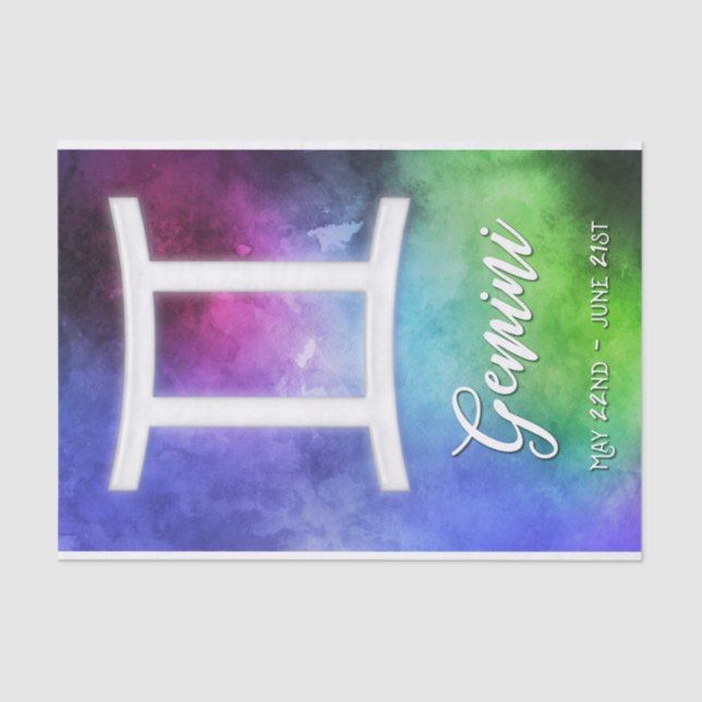 Papel De Seda Zodiac: Fechas de Gemini (Anverso)