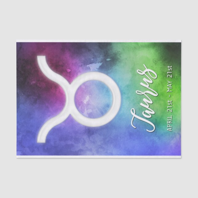 Papel De Seda Zodiac: Fechas de Taurus (Anverso)