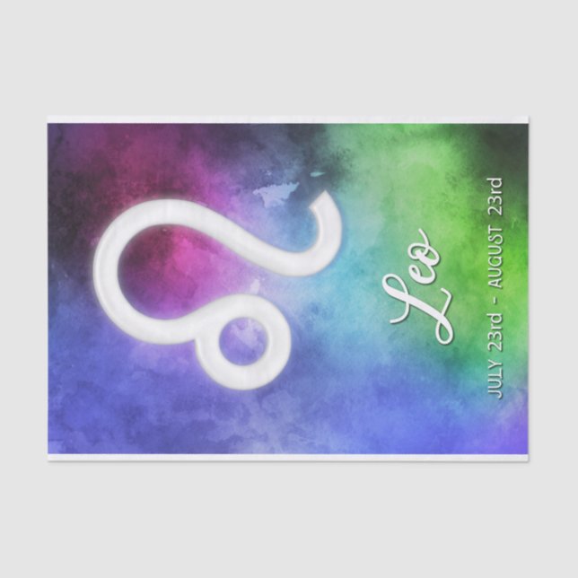 Papel De Seda Zodiac : Leo Dates (Anverso)