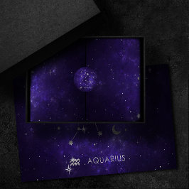 Papel De Seda Zodiac Purple Aquarius | Horoscopio astrológico