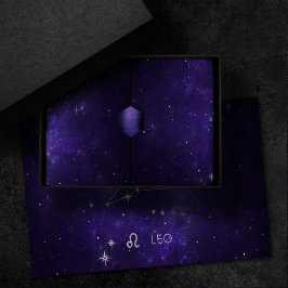 Papel De Seda Zodiac Purple Leo | Horoscopio Astrológico Cósmico