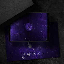 Papel De Seda Zodiac Purple Pisces | Horoscopio Astrológico Cósm