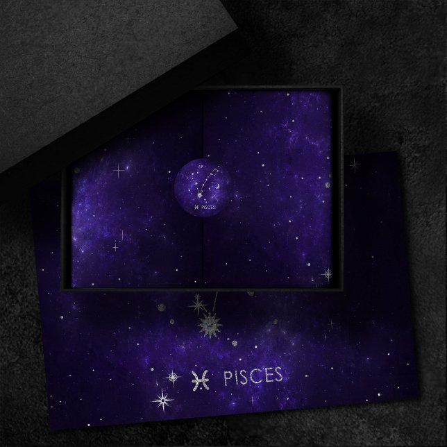 Papel De Seda Zodiac Purple Pisces | Horoscopio Astrológico Cósm (Subido por el creador)