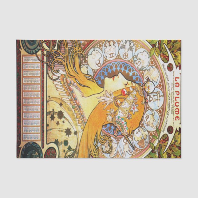 Papel De Seda Zodiaco 1896 de Alfons Mucha (Anverso)