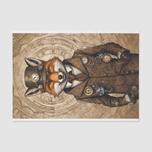 Papel De Seda Zorra de vapor única y elegante (Anverso)