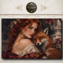 Zorro de Otoño y Doncella Decoupage