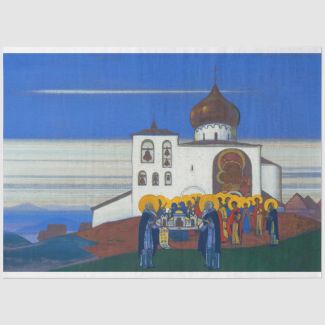 Papel De Seda Zvenigorod por Nicholas Roerich (Anverso)