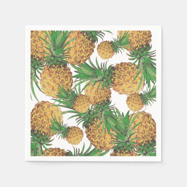 Papel de Servilleta de Piñas Tropicales Deliciosas (Anverso)