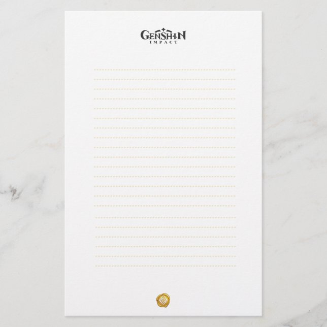 Papel de Stationery Impacto de Geo Genshin (Anverso)