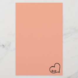 Papel de Stationery personalizado del corazón
