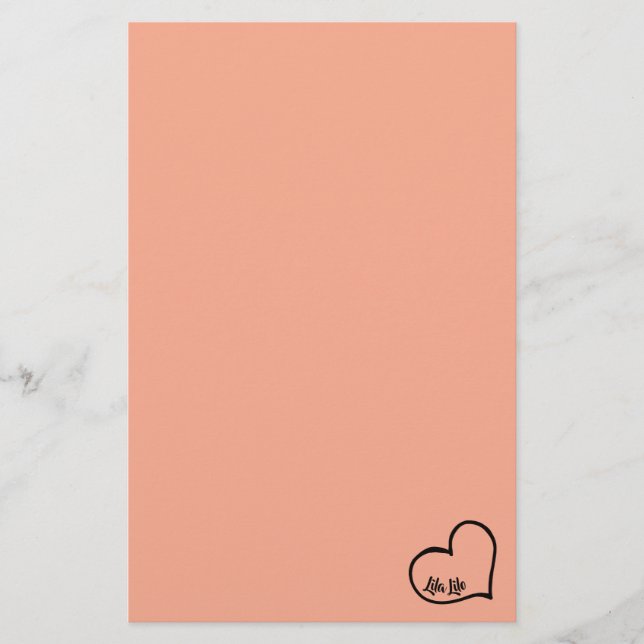 Papel de Stationery personalizado del corazón (Anverso)