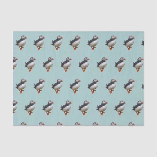 Papel de tapete de puffins (Anverso)