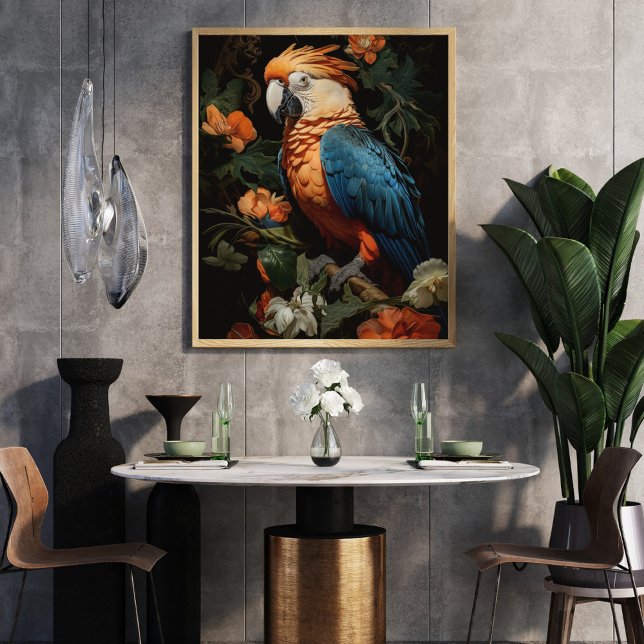 Papel de tapete de tela de loro de ave floral vint (Subido por el creador)