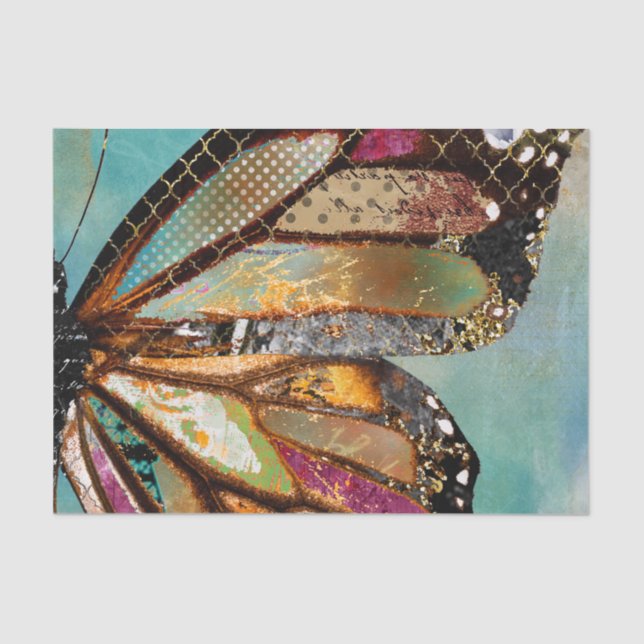 Papel de tapicería de mariposa de cielo azul (Anverso)