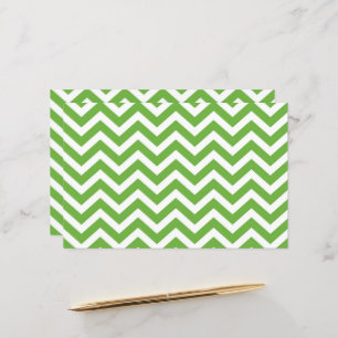 Papel de tarjeta de boda Chevron Verde Primavera y