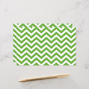 Papel de tarjeta de boda Chevron Verde Primavera y