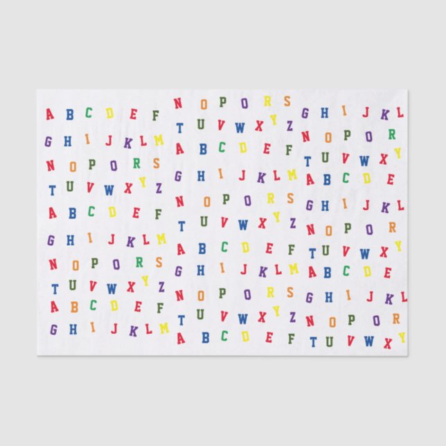 Papel de té Baby Shower de ABC (Anverso)