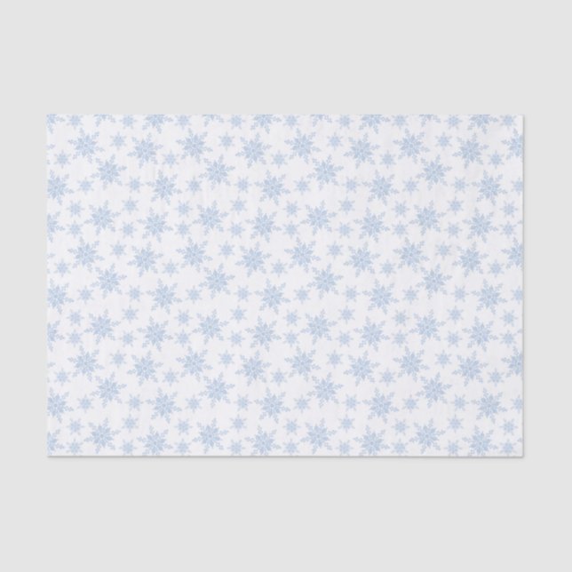 Papel de té con copos de nieve azul (Anverso)