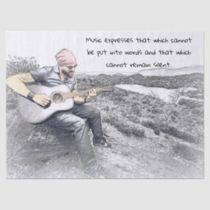 Papel de té con regalo para músico