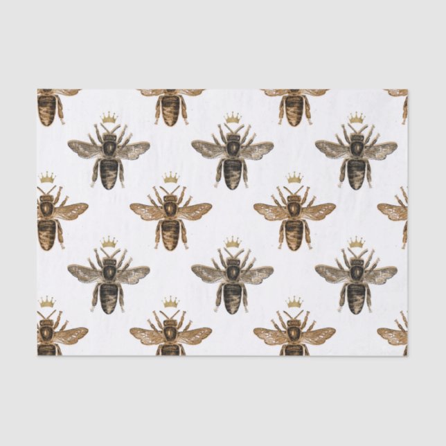 Papel de té de abeja de la reina blanca (Anverso)