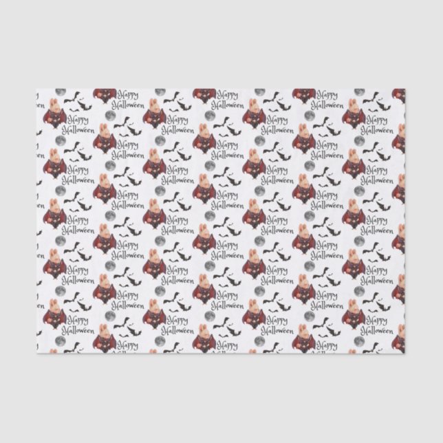 Papel de té de conejo de Halloween (Anverso)