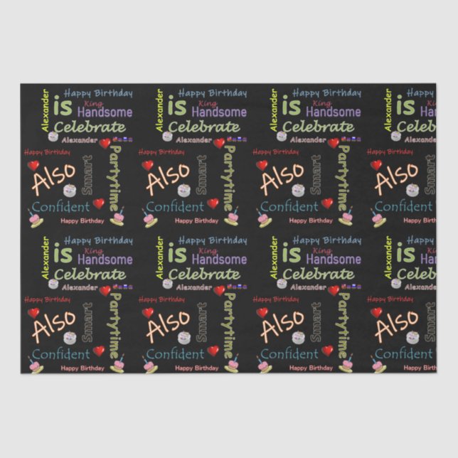 Papel de té de cumpleaños feliz Alexander (Anverso)