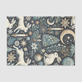 Papel de té de invierno de conejo celeste