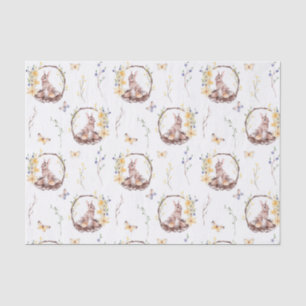 Papel de té de la canasta de conejo de Pascua