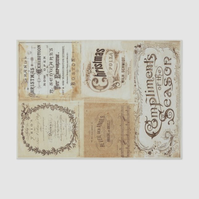 Papel de té de la efemera de los navidades (Anverso)