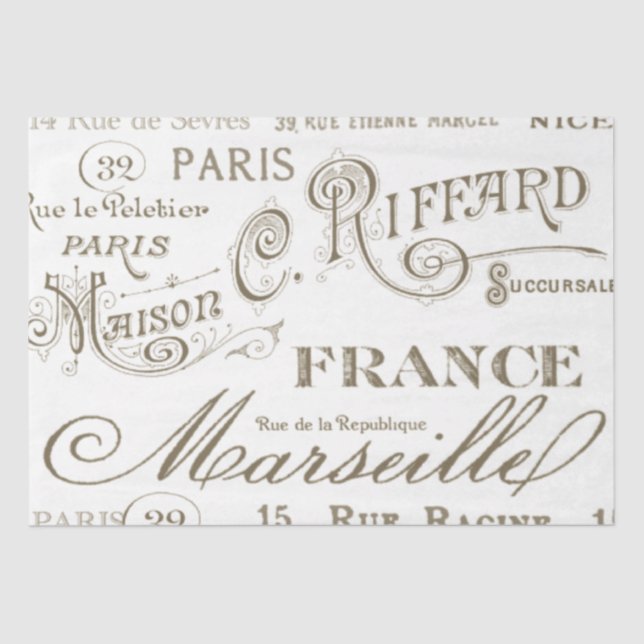 Papel de té de París de nombres de ciudades france (Anverso)