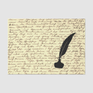 Papel de té de regalo con letra antigua